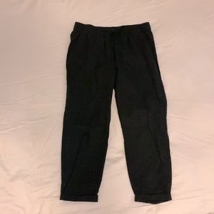 Cropped Black Straight Leg Linen Pant from J.Crew Factory
